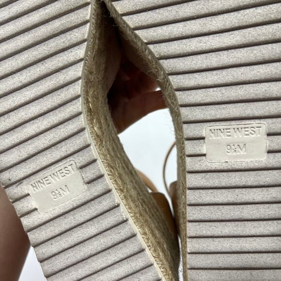 Nine West Women's Shoes Size 9.5 Ariela Espadrille Buckle Wedge Sandals Pink - Picture 10 of 12